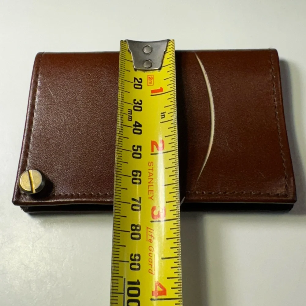 Brown Leather Wallet with Gold Accent Credit Card Holder Case